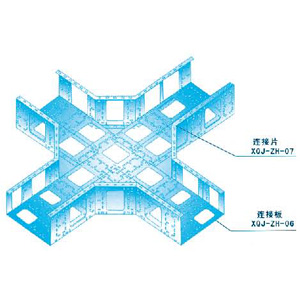 組（zǔ）合式橋架水平四通組裝示意（yì）